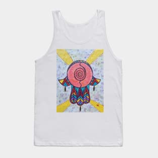 Medicine Wheel Hamsa by Harriette Knight Tank Top